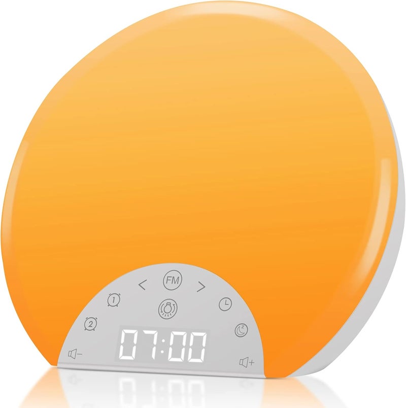 ANTDALIS Sunrise Alarm Clock Wake Up Light for Kids, Adults, Heavy Sleepers with Dual Alarms, Snooze, Sleep Aid with 7 Nature Sounds for Bedrooms with 8 Colors Night Light, FM Radio, Gift Ideas - Image 1